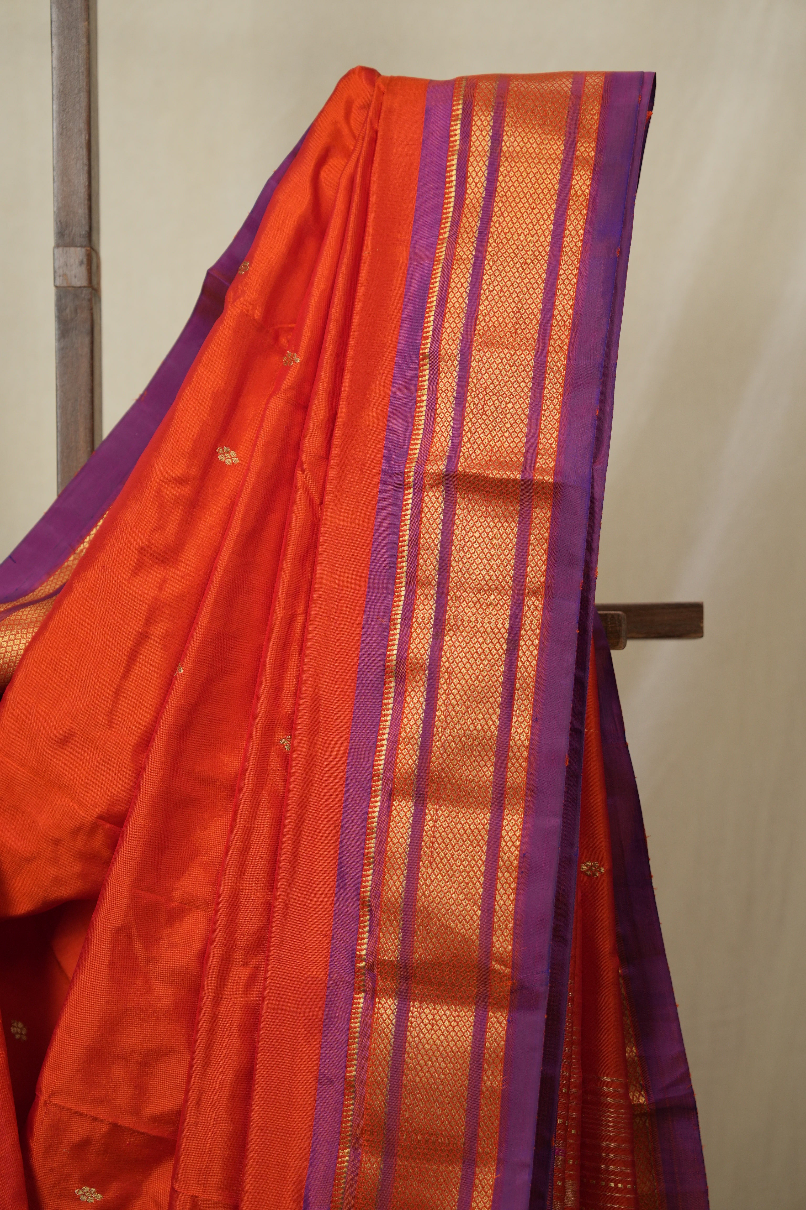Orange Silk Paithani Saree - SROSPS778
