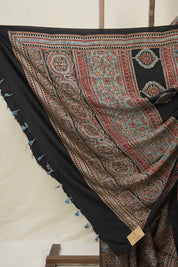 Black HBP Modal Silk Saree - SRBMSS599