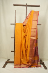 Yellow Maheshwari Tissue Saree - SRYMTS771