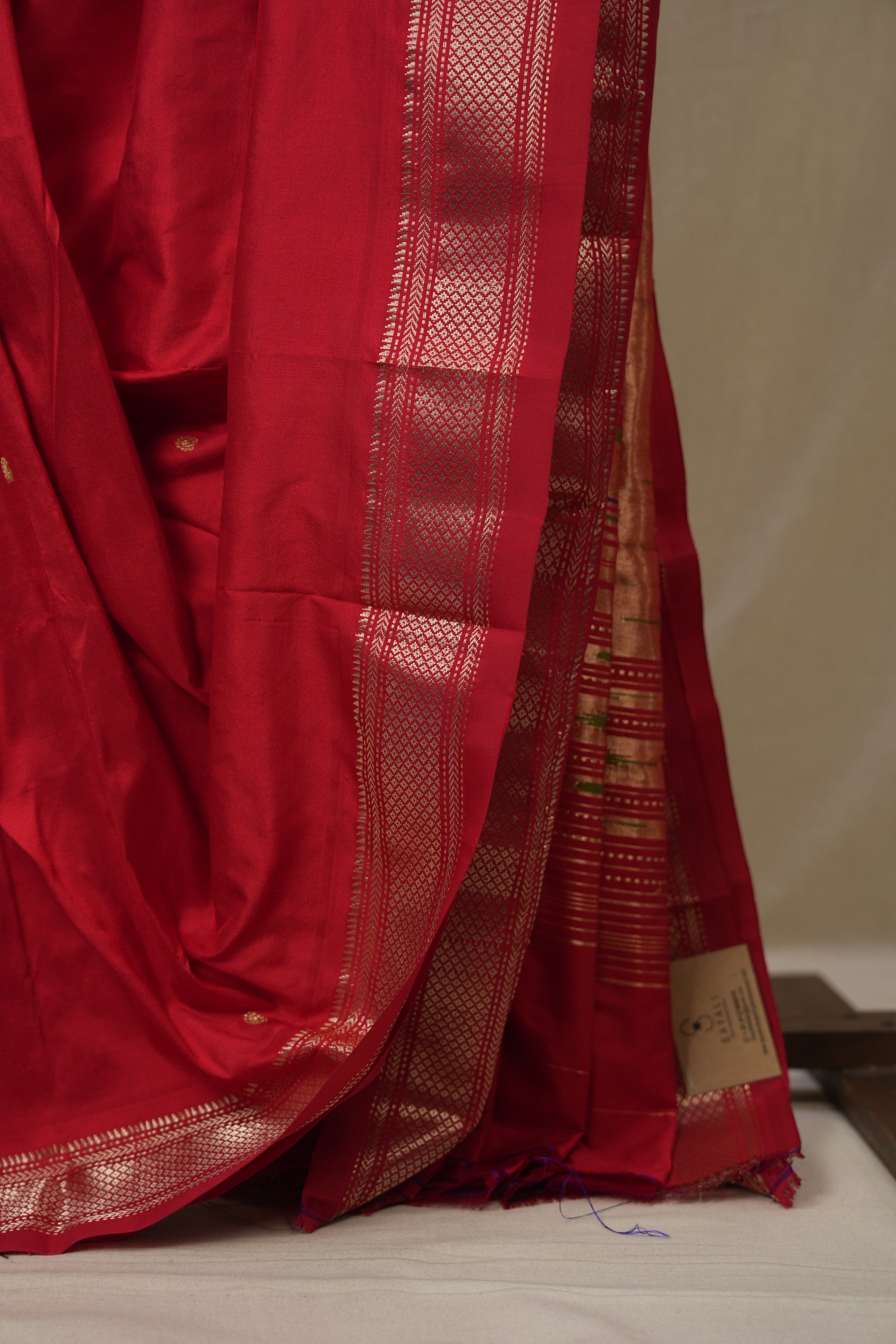 Red Silk Paithani Saree - SRRSPS780
