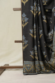 Black HBP Modal Silk Saree - SRBMSS600