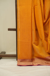 Yellow Maheshwari Tissue Saree - SRYMTS771