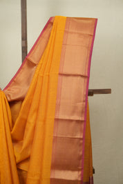 Yellow Maheshwari Tissue Saree - SRYMTS771