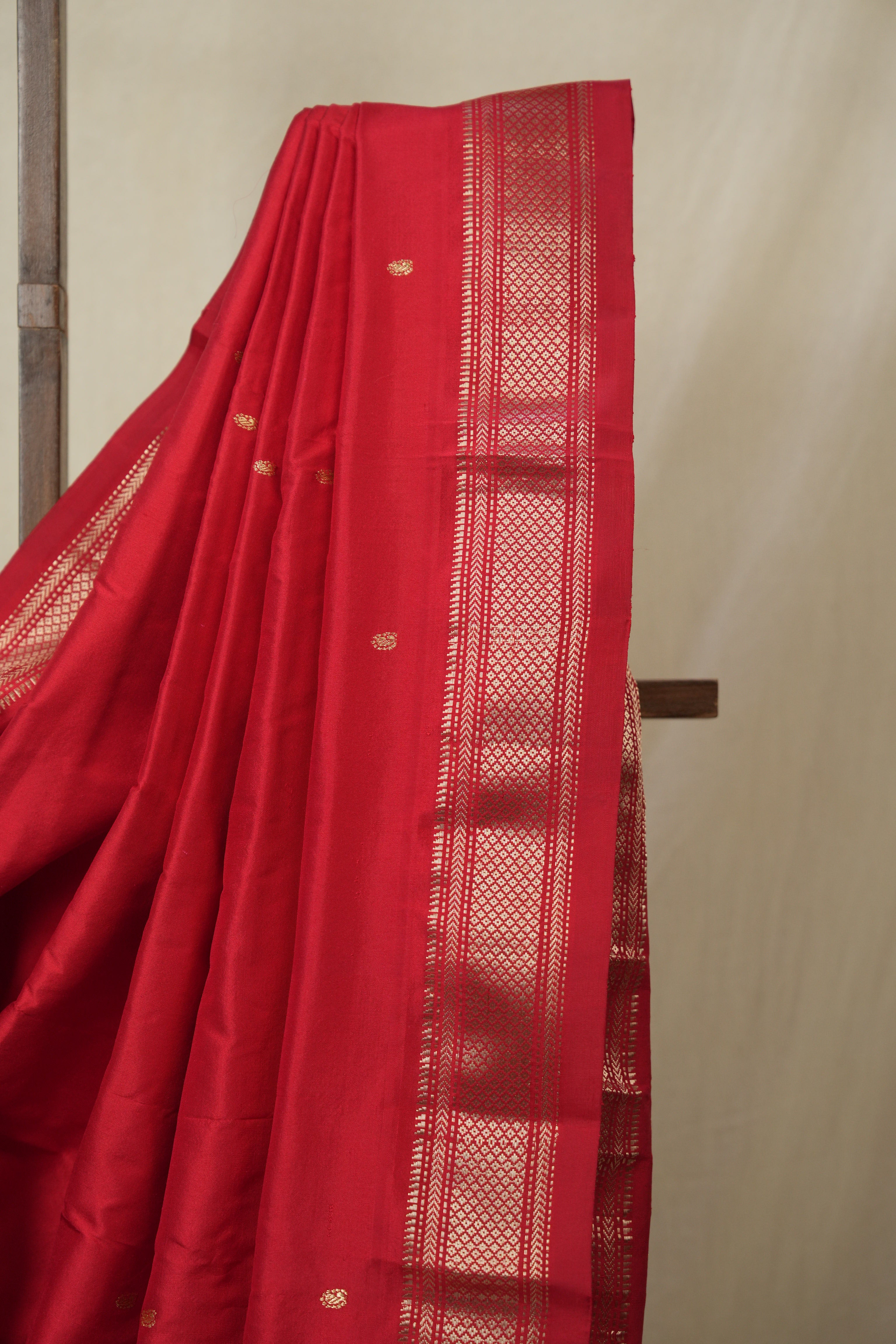 Red Silk Paithani Saree - SRRSPS780