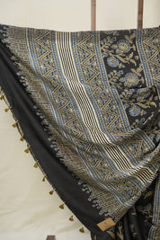 Black HBP Modal Silk Saree - SRBMSS600