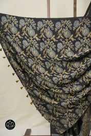 Black HBP Modal Silk Saree - SRBMSS600