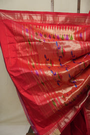 Red Silk Paithani Saree - SRRSPS780