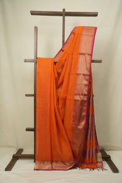 Orange Maheshwari Tissue Saree - SROMTS769