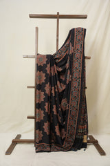 Black HBP Modal Silk Saree - SRBMSS602