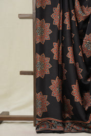 Black HBP Modal Silk Saree - SRBMSS602