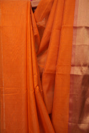 Orange Maheshwari Tissue Saree - SROMTS769