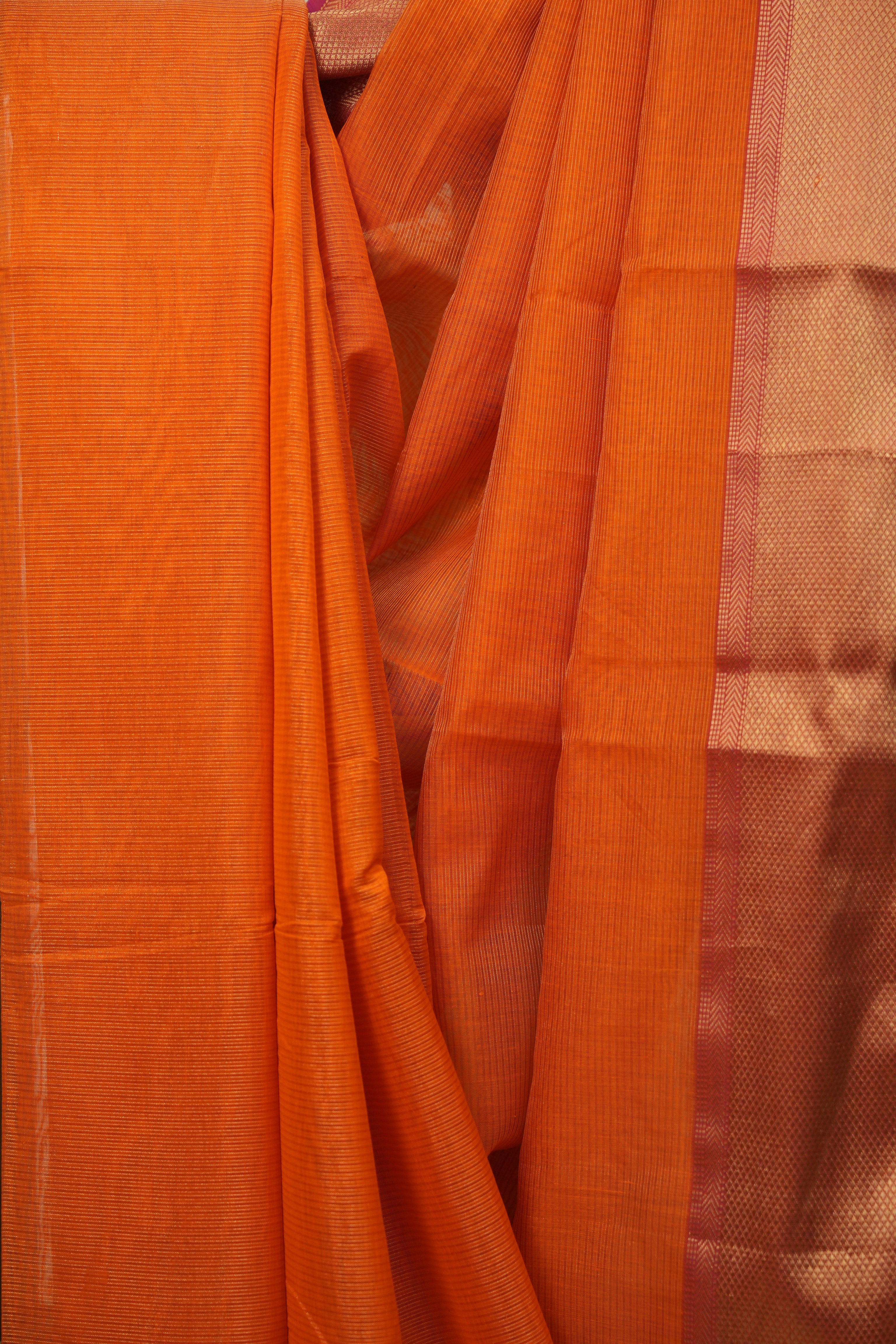 Orange Maheshwari Tissue Saree - SROMTS769