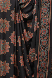 Black HBP Modal Silk Saree - SRBMSS602