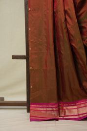 Two Tone Maroon Silk Paithani Saree - SRTTMSPS783