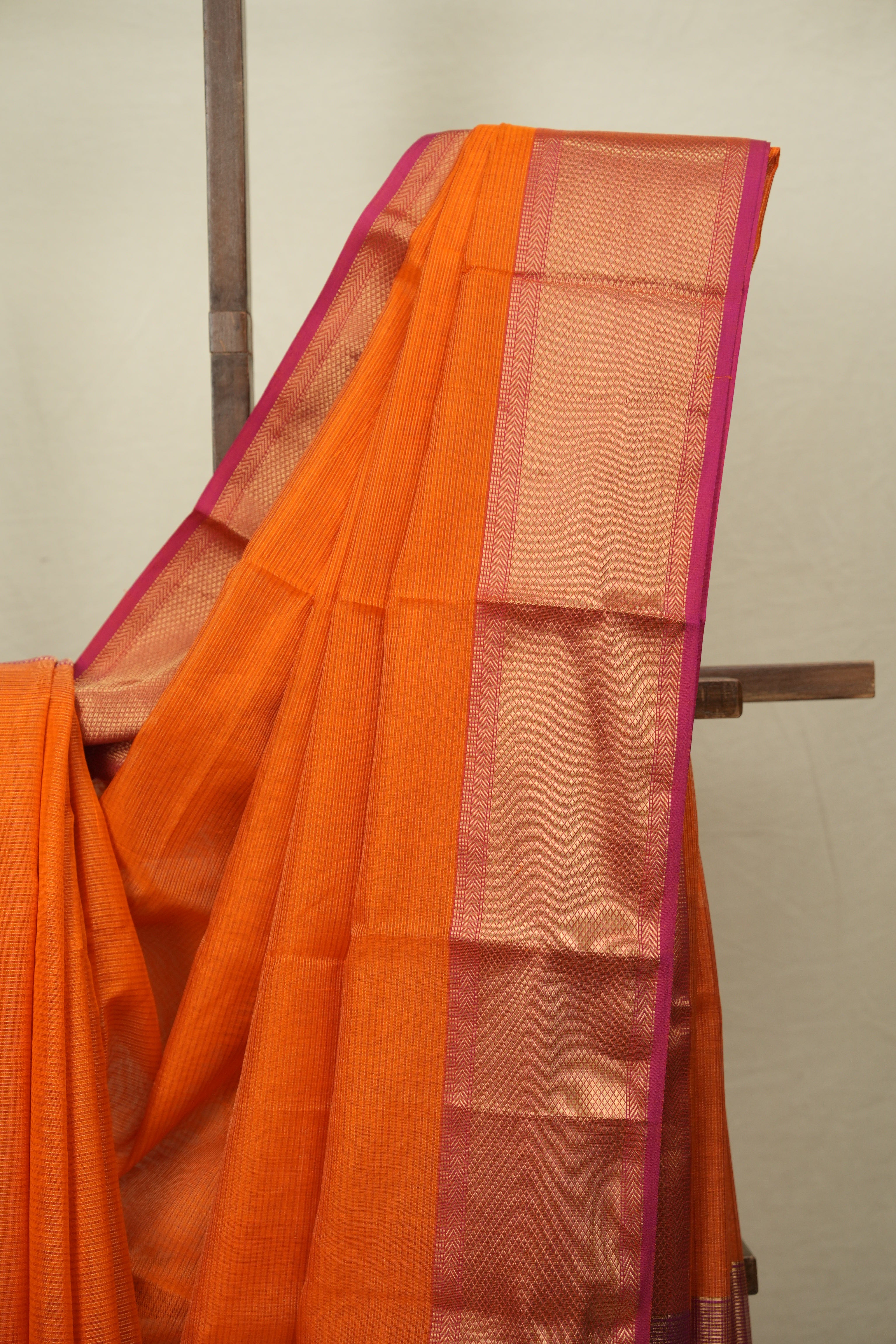 Orange Maheshwari Tissue Saree - SROMTS769