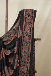 Black HBP Modal Silk Saree - SRBMSS602