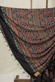 Black HBP Modal Silk Saree - SRBMSS602