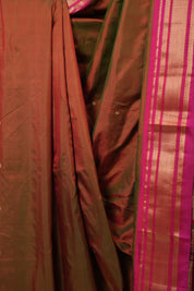 Two Tone Maroon Silk Paithani Saree - SRTTMSPS783
