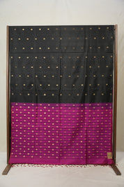Black Soft Silk Saree - SRBSSS362
