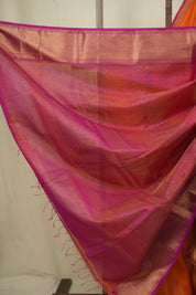 Orange Maheshwari Tissue Saree - SROMTS769