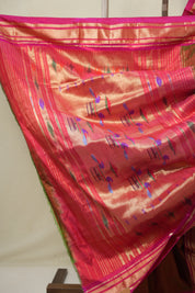 Two Tone Maroon Silk Paithani Saree - SRTTMSPS783