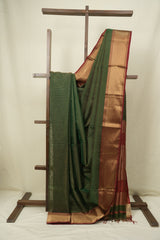 Green Maheshwari Tissue Saree - SRGMTS761