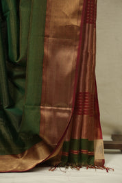 Green Maheshwari Tissue Saree - SRGMTS761