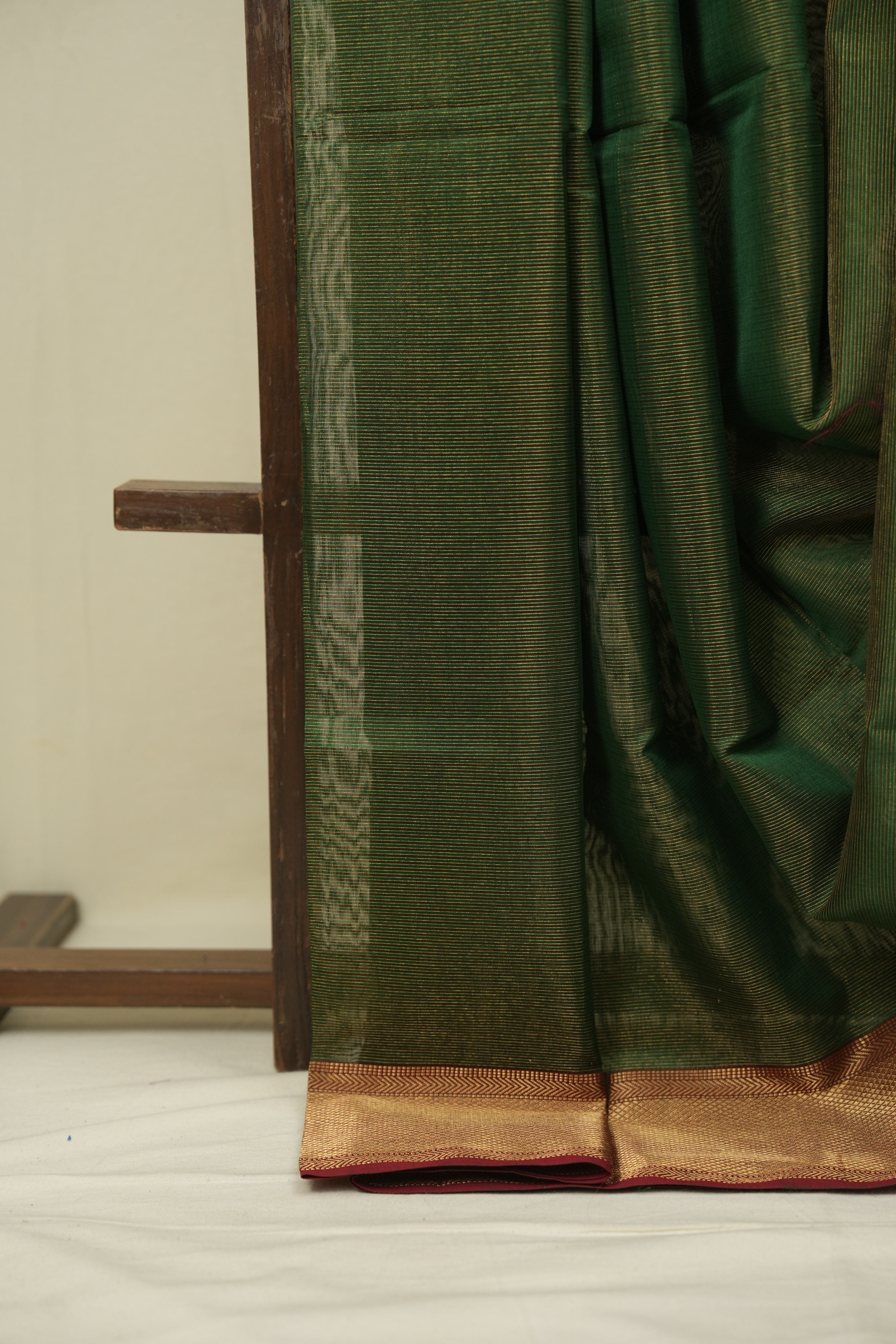 Green Maheshwari Tissue Saree - SRGMTS761