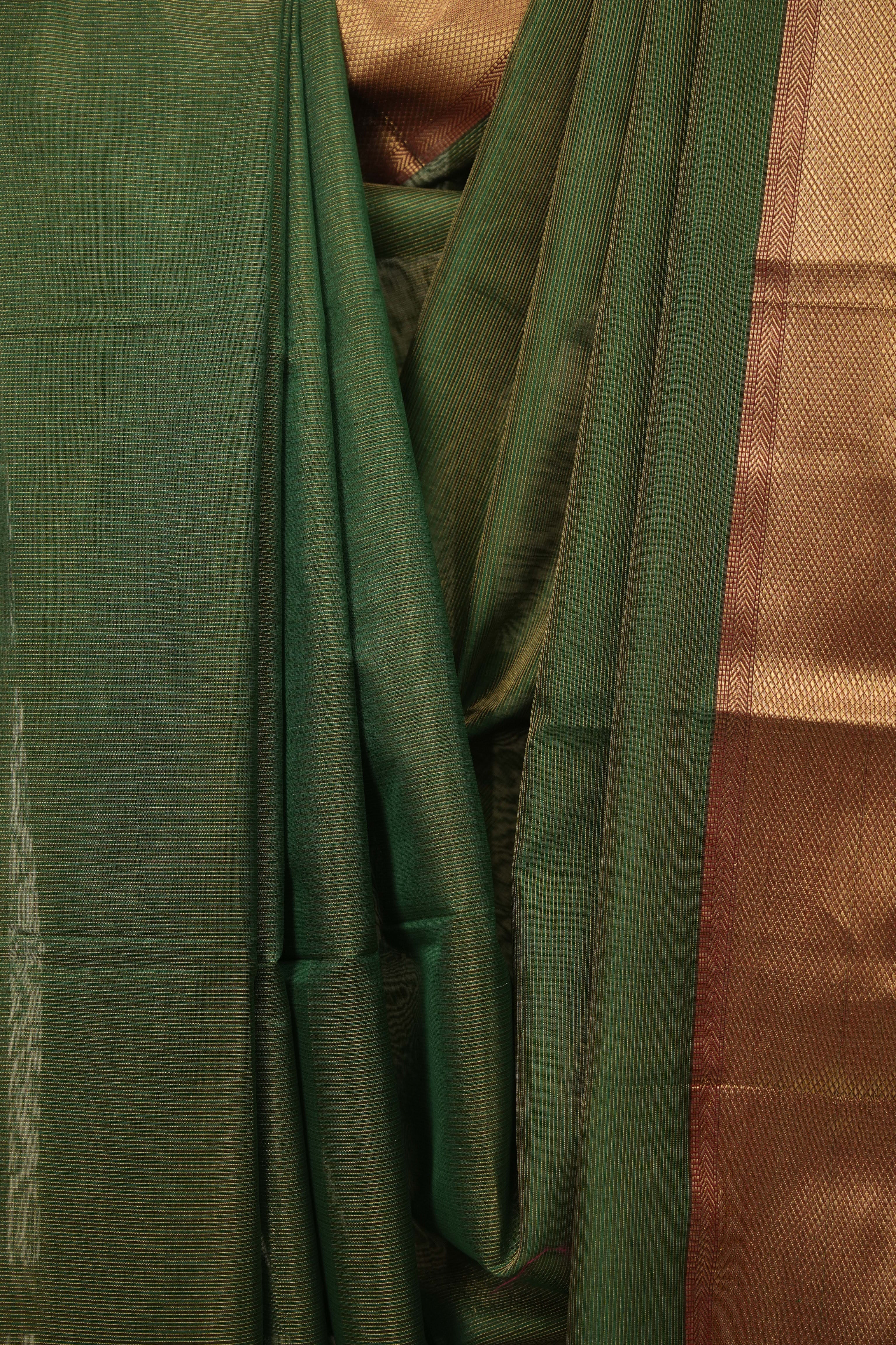 Green Maheshwari Tissue Saree - SRGMTS761