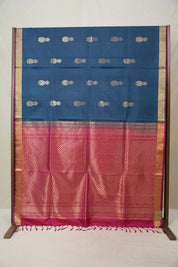 Peacock Blue Soft Silk Saree - SRPBSSS218