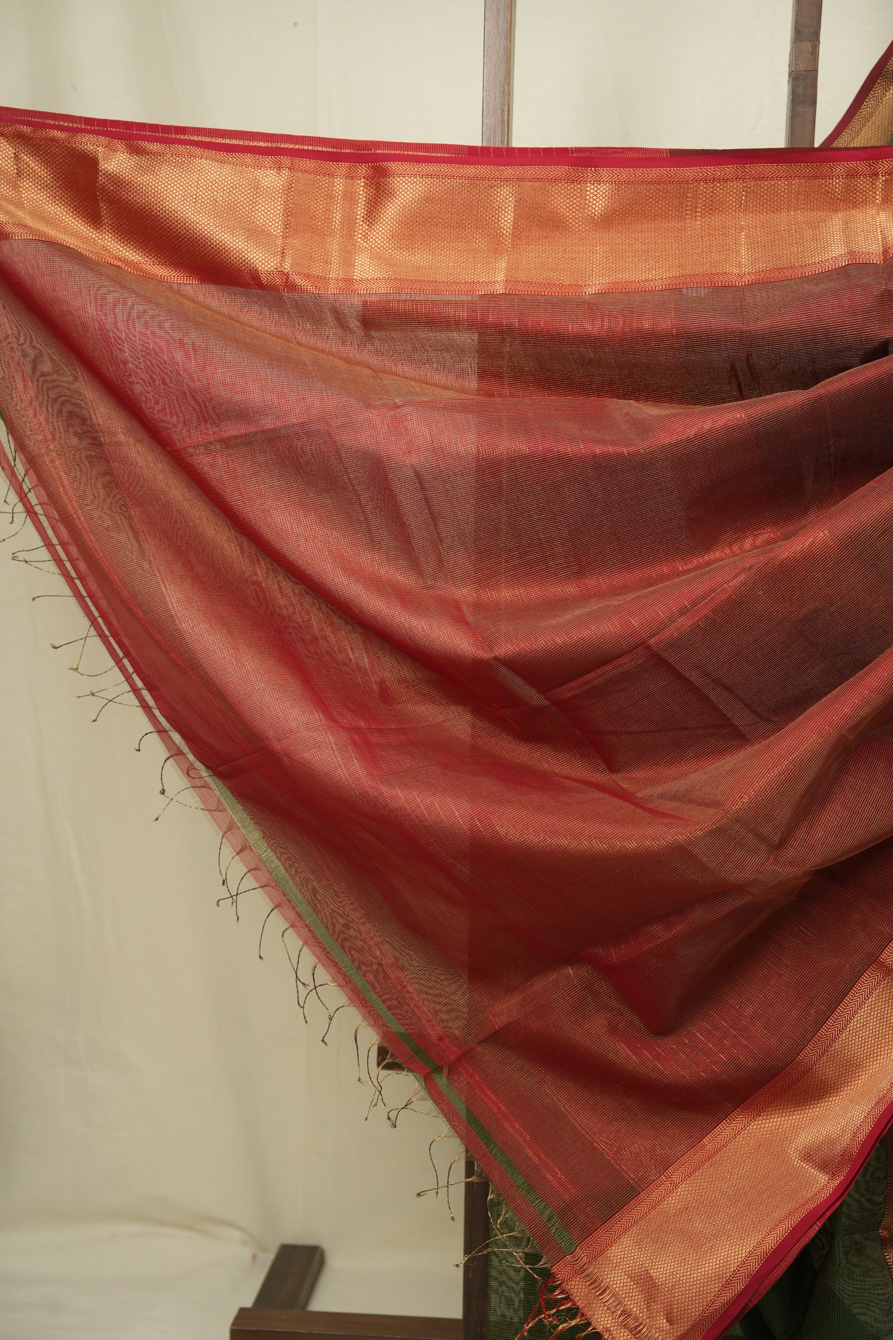 Green Maheshwari Tissue Saree - SRGMTS761