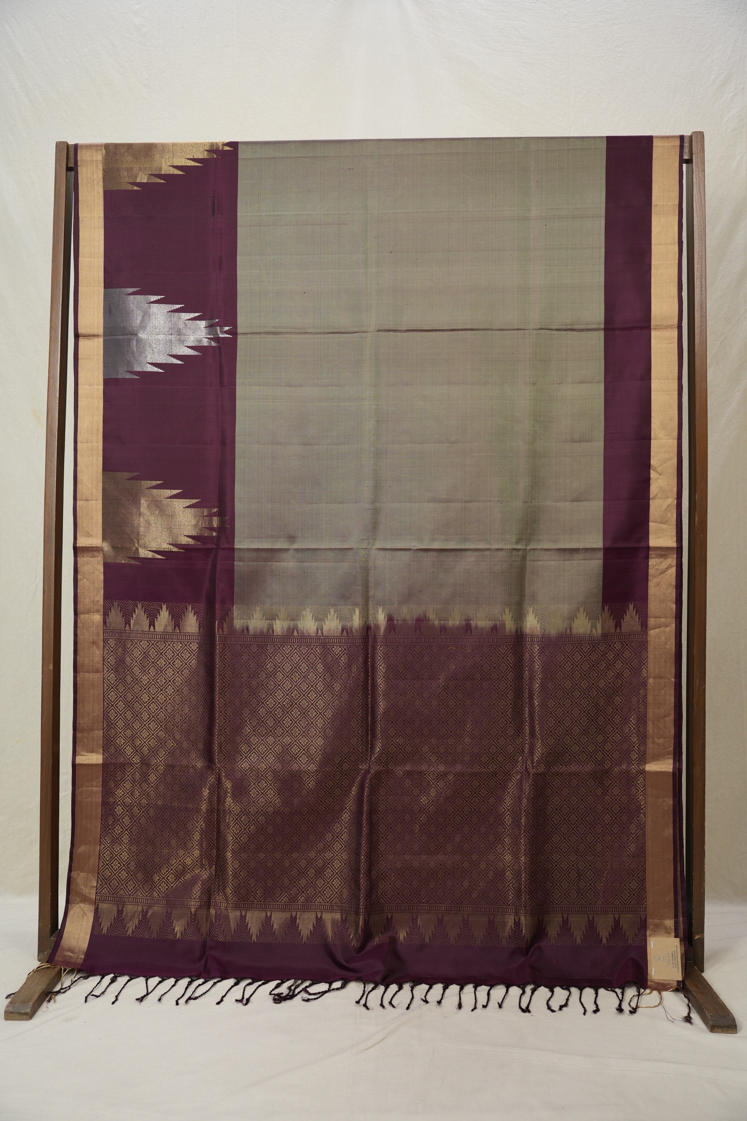 Metallic Grey Soft Silk Saree - SRMGSSS344