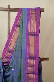 Two Tone Blue Silk Paithani Saree - SRTTBSPS779