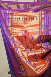 Two Tone Blue Silk Paithani Saree - SRTTBSPS779