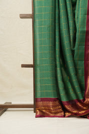 Green Gadwal Cotton Silk Saree - SRGGCSS128