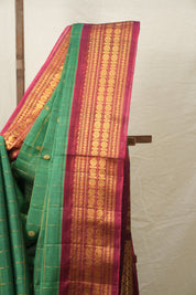 Green Gadwal Cotton Silk Saree - SRGGCSS128