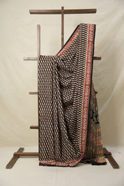 Black HBP Cotton Saree - SRBCS3150