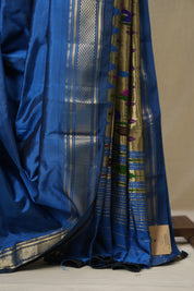 Blue Silk Paithani Saree - SRBSPS788