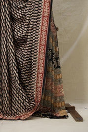 Black HBP Cotton Saree - SRBCS3150