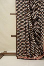 Black HBP Cotton Saree - SRBCS3150