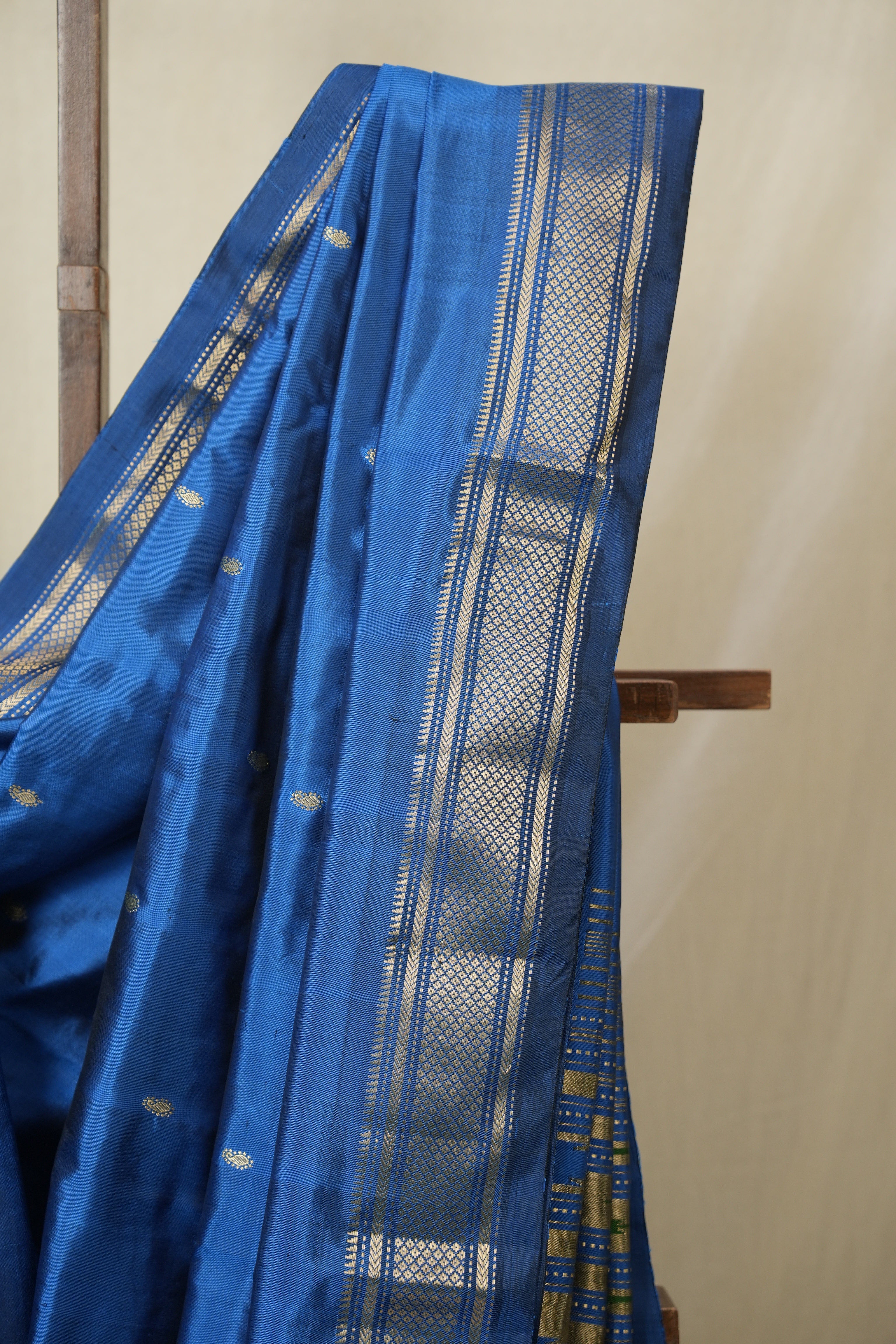 Blue Silk Paithani Saree - SRBSPS788