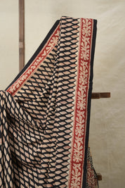 Black HBP Cotton Saree - SRBCS3150