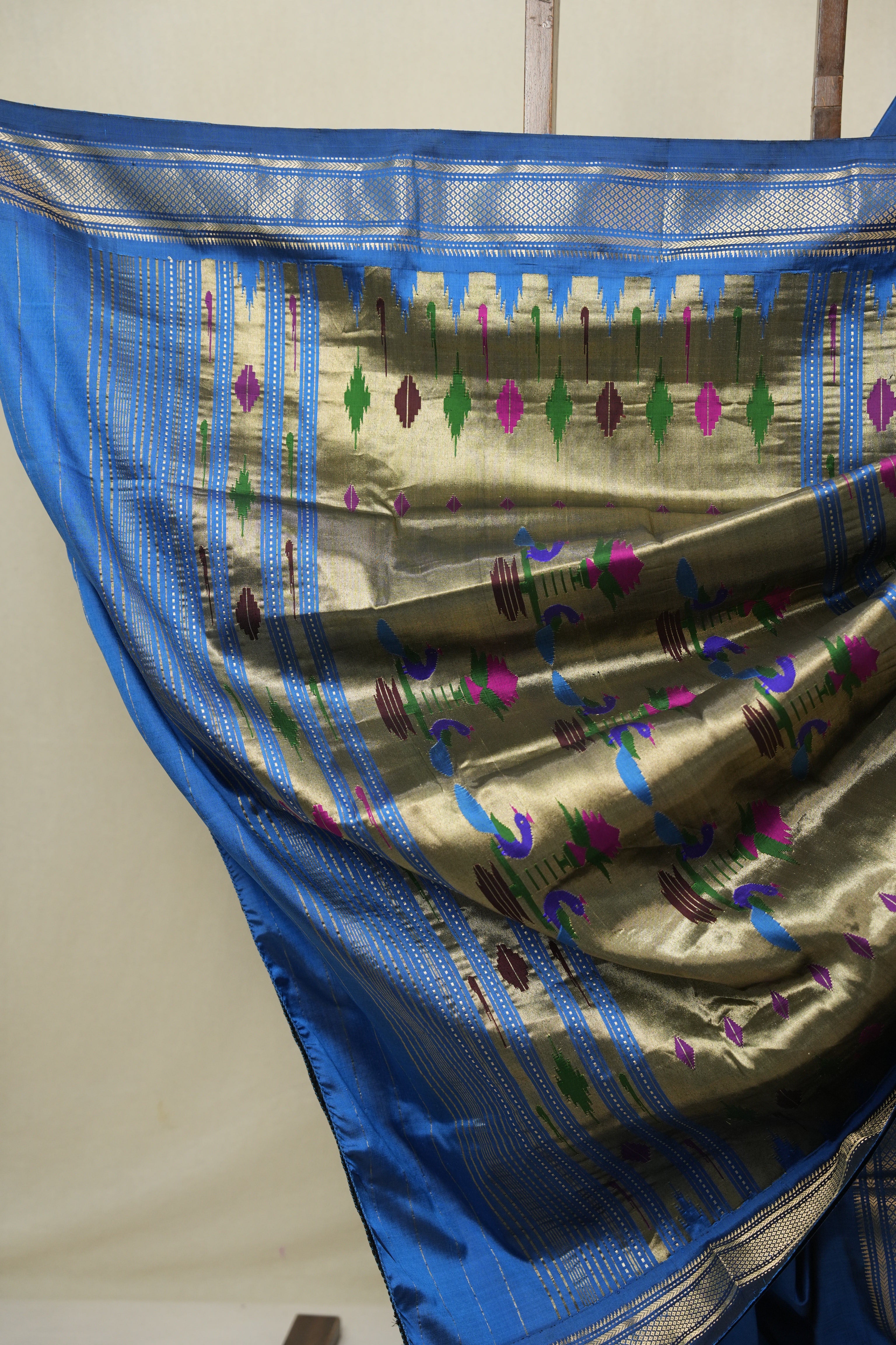 Blue Silk Paithani Saree - SRBSPS788
