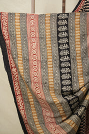 Black HBP Cotton Saree - SRBCS3150