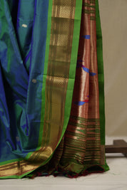 Peacock Blue Silk Paithani Saree - SRPBSPS786