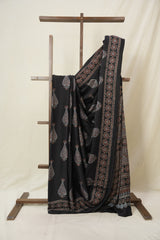 Black HBP Modal Silk Saree - SRBMSS613