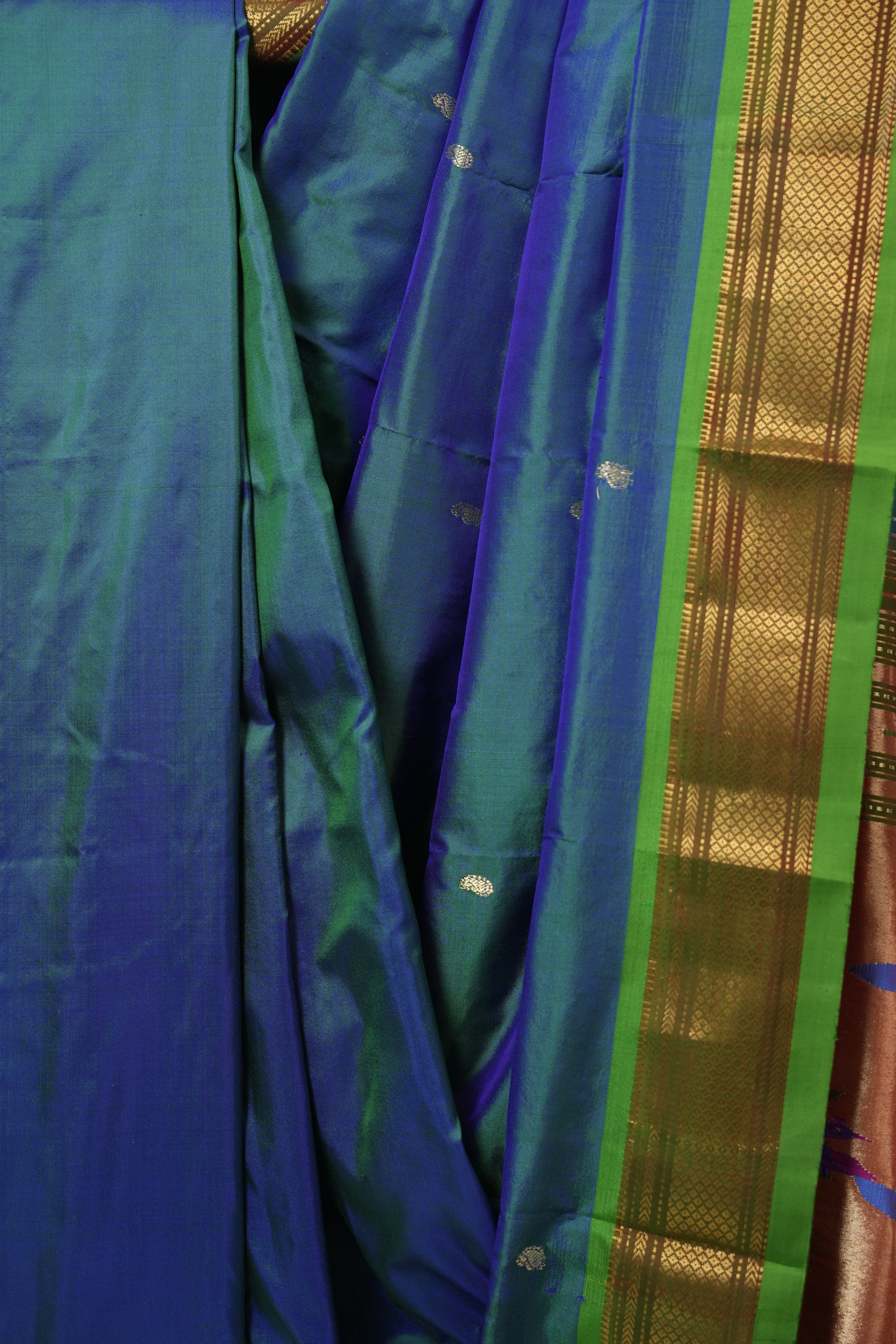 Peacock Blue Silk Paithani Saree - SRPBSPS786