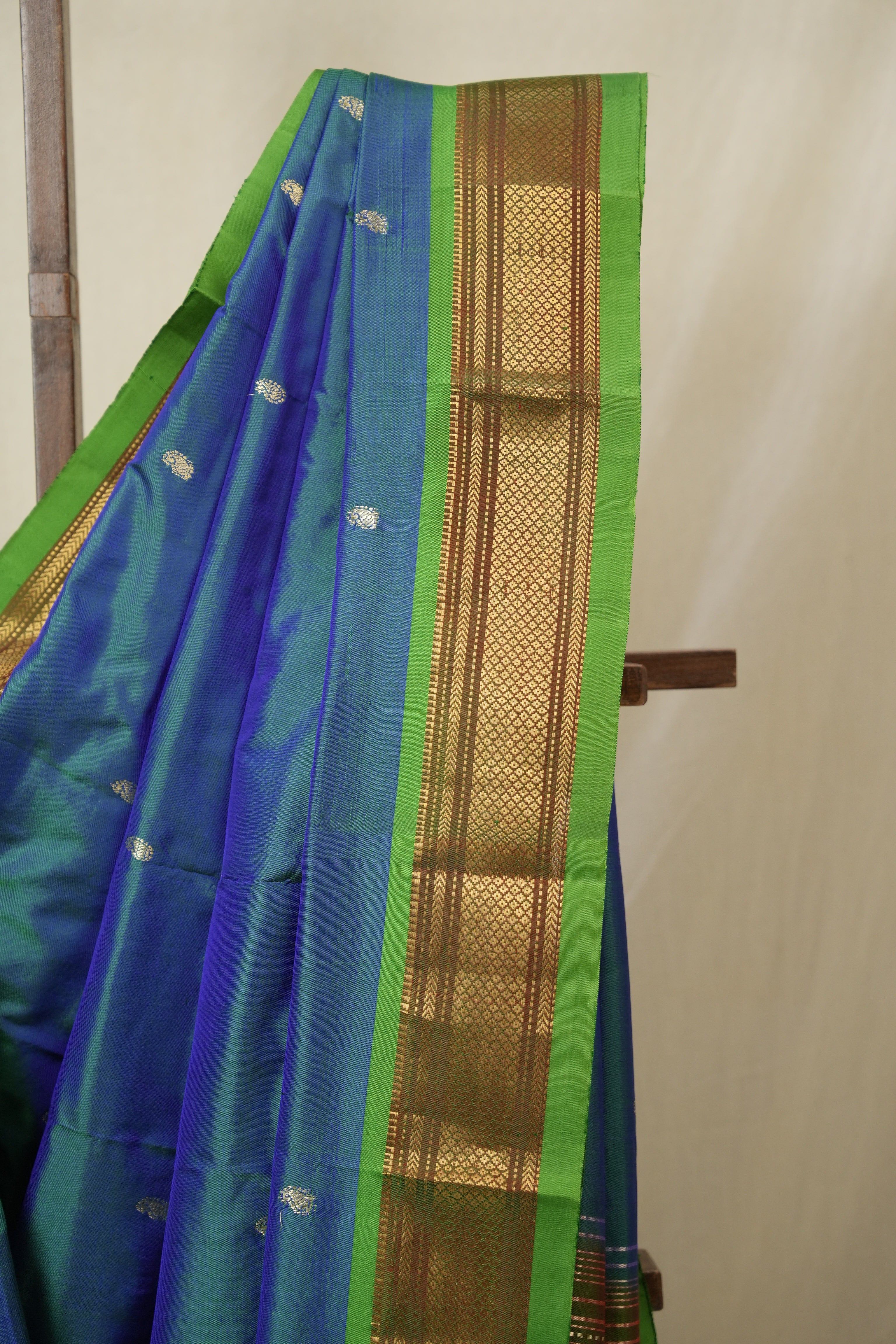 Peacock Blue Silk Paithani Saree - SRPBSPS786