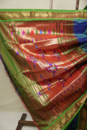 Peacock Blue Silk Paithani Saree - SRPBSPS786