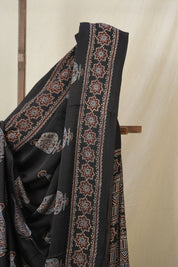 Black HBP Modal Silk Saree - SRBMSS613
